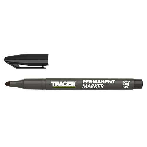 Tracer Fine-Point Permanent Construction Marker (1-2mm Bullet Point General-Purpose Marker with quick-drying ink) – Black von Tracer