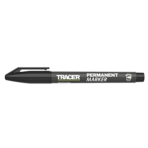 Tracer Permanentbaumarker mit Feinspitze (1-2mm Universalmarker mit Rundspitze und schnell trocknender Tinte) - Schwarz von Tracer