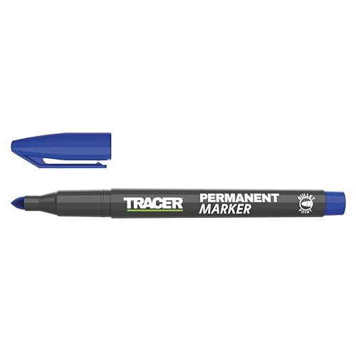 Tracer Fine-Point Permanent Construction Marker (1-2mm Bullet Point General-Purpose Marker with quick-drying ink) – Blue von Tracer
