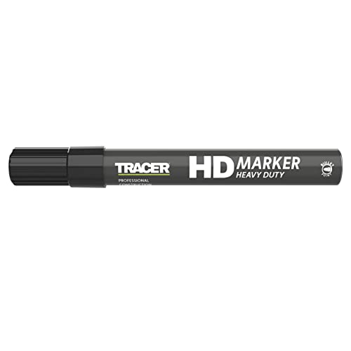 Tracer Hochleistungs-Baufarbmarker (1-3mm Universalmarker mit Rundspitze, ideal für Baustellen) - Schwarz von Tracer
