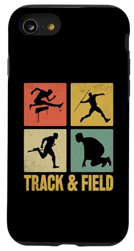 Hülle für iPhone SE (2020) / 7 / 8 Leichtathletik im Retro-Stil von Track And Field Player Athlete Gifts