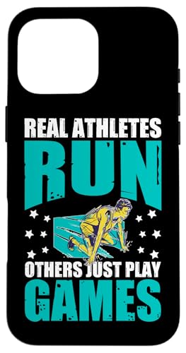 Echte Athleten laufen, andere spielen einfach Spiele Hülle für iPhone 16 Pro Max Echte Athleten laufen, andere spielen einfach Spiele Hülle für iPhone 16 Pro Max von Track And Field Sports Designs For Athletes