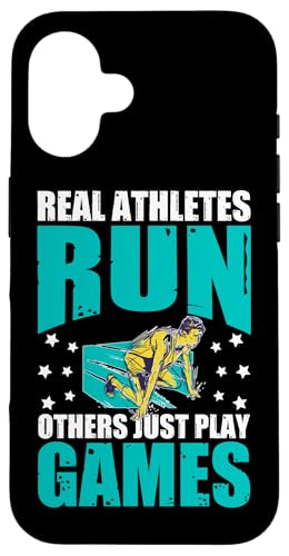 Echte Athleten laufen, andere spielen einfach Spiele Hülle für iPhone 16 Echte Athleten laufen, andere spielen einfach Spiele Hülle für iPhone 16 von Track And Field Sports Designs For Athletes