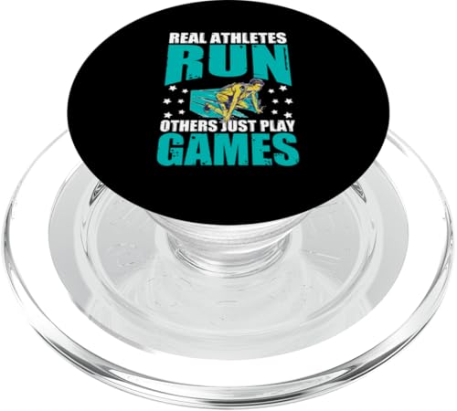 Echte Athleten laufen, andere spielen einfach Spiele PopSockets PopGrip für MagSafe Echte Athleten laufen, andere spielen einfach Spiele PopSockets PopGrip für MagSafe von Track And Field Sports Designs For Athletes
