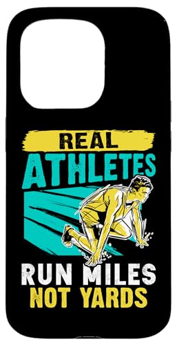 Echte Athleten laufen Meilen, nicht Yards Running Hülle für iPhone 15 Pro Echte Athleten laufen Meilen, nicht Yards Running Hülle für iPhone 15 Pro von Track And Field Sports Designs For Athletes