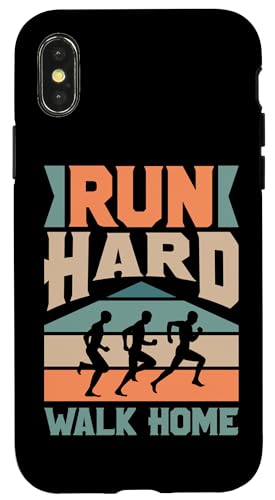 Laufen Sie hart oder gehen Sie nach Hause Hülle für iPhone X/XS Laufen Sie hart oder gehen Sie nach Hause Hülle für iPhone X/XS von Track And Field Sports Designs For Athletes