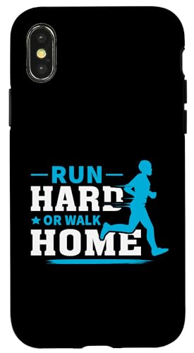 Laufen Sie hart oder gehen Sie nach Hause laufen Hülle für iPhone X/XS Laufen Sie hart oder gehen Sie nach Hause laufen Hülle für iPhone X/XS von Track And Field Sports Designs For Athletes