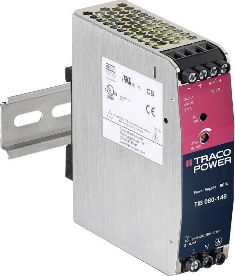 TracoPower TracoPower TIB 080-148 Hutschienen-Netzteil (DIN-Rail) +48.0 V/DC 170 Hutschienen-Netzteil von Tracopower