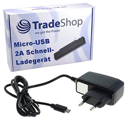 2A Hochleistungs Schnell-Ladegerät Netzteil Ladekabel Micro-USB für Blackberry 9720 Bold 9650 9700 9780 9790 Touch 9900 Classic Curve 8520 8530 8900 8910 9220 9320 9360 DTEK50 Leap Passport von Trade-Shop