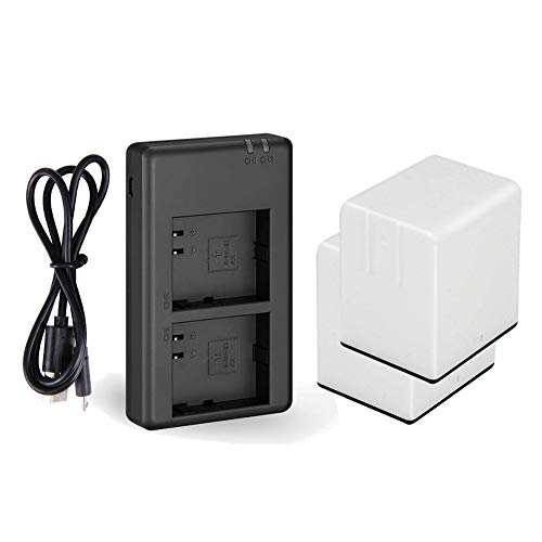 2X Akku 3000mAh + Duo Ladegerät für Netgear/Arlo Go Sicherheits-Kamera wie VMA4410, VML4030, VMA4410-10000S - Ladestation mit Micro-USB Kabel von Trade-Shop