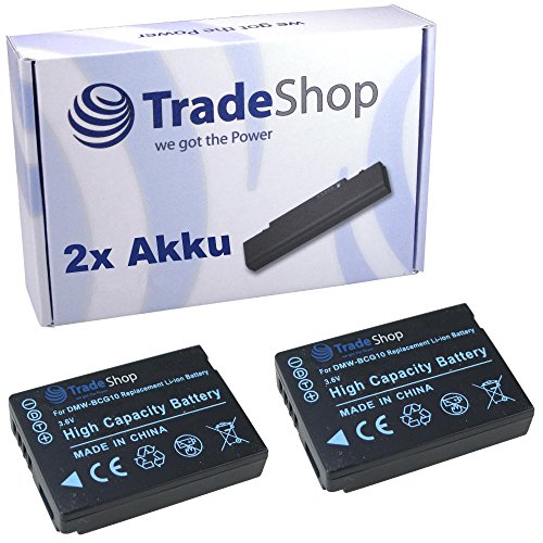 2X Trade-Shop Kamera Li-Ion Akku 1200mAh kompatibel mit Panasonic Lumix DMC-TZ6 DMC-TZ7 DMC-TZ8 DMC-TZ10 DMC-TZ65 DMC-ZS1 DMC-ZS3 DMC-ZR1 DMC-ZX1 DMC-ZX3 DMC-TZ-6 DMC-TZ-7 von Trade-Shop