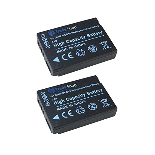 2X Trade-Shop Kamera Li-Ion Akku 1200mAh kompatibel mit Panasonic Lumix DMC TZ6 TZ7 TZ8 TZ10 TZ65 ZS1 ZS3 ZR1 ZX1 ZX3 DMC-TZ-8 DMC-TZ-10 DMC-TZ-65 DMC-ZS-1 DMC-ZX-1 DMC-ZX-3 von Trade-Shop