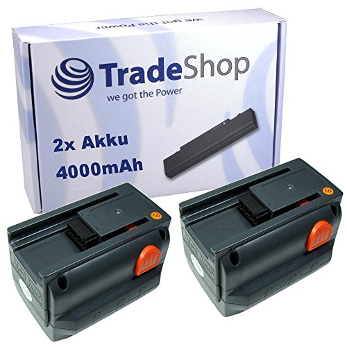 2X Trade-Shop Li-Ion Akku 18V / 4000mAh kompatibel mit Husqvarna S 561 82, 8839, 5IMR19/66 Rasenmäher von Trade-Shop