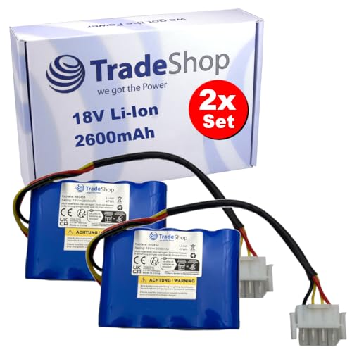 2X Trade-Shop Li-Ion Akku 18V 2,6Ah kompatibel mit AL-KO Solo Robolinho 700 1000 1100 700E, kompatibel mit Kärcher RLM4, kompatibel mit Efco Sirius 700 2X Trade-Shop Li-Ion Akku 18V 2,6Ah kompatibel mit AL-KO Solo Robolinho 700 1000 1100 700E, kompatibel mit Kärcher RLM4, kompatibel mit Efco Sirius 700 von Trade-Shop