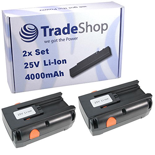 2X Trade-Shop Li-Ion Akku 25V / 4000mAh / 100Wh kompatibel mit Gardena Spindelmäher ersetzt 4025, 883801, 8838-U, 8838U, 8838-20, 08838-20, 8838-00.701.00 2X Trade-Shop Li-Ion Akku 25V / 4000mAh / 100Wh kompatibel mit Gardena Spindelmäher ersetzt 4025, 883801, 8838-U, 8838U, 8838-20, 08838-20, 8838-00.701.00 von Trade-Shop