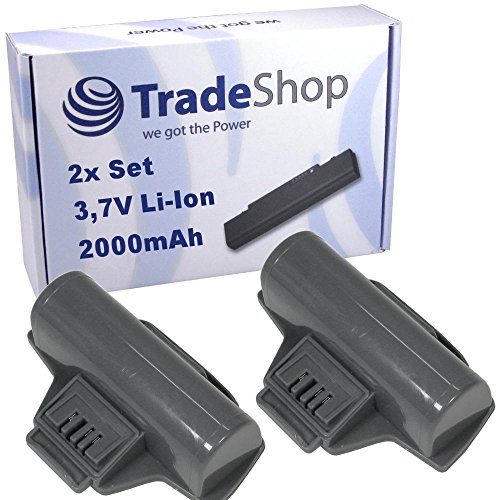 2X Trade-Shop Li-Ion Akku 3,7V / 2000mAh kompatibel mit Kärcher WV 55, WVP 10 ersetzt 4.633-083.0, 2.633-116.0, 1.633-440.0, 1.633-443.0, 1.633-447.0 von Trade-Shop