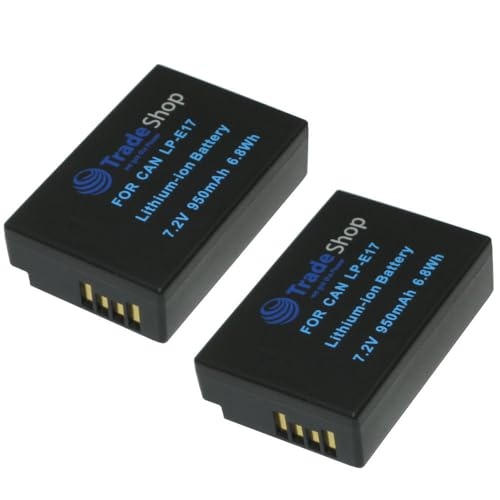 2X Trade-Shop Li-Ion Akku 950mAh Batterie für Canon LP-E17 EOS 200D 750D 760D 77D 8000D 800D Kiss X8i X9 X9i M3 M5 M6 Rebel SL2 T6i T6s T7i 2X Trade-Shop Li-Ion Akku 950mAh Batterie für Canon LP-E17 EOS 200D 750D 760D 77D 8000D 800D Kiss X8i X9 X9i M3 M5 M6 Rebel SL2 T6i T6s T7i von Trade-Shop
