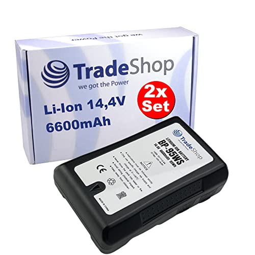 2X Trade-Shop Li-Ion Akku V-Mount 14,4V 6600mAh 95Wh mit D-Tap USB Ausgang für Sony Camcorder ersetzt BP-95WS BP-GL65 BP-GL95 BP-150WS BP-190S 2X Trade-Shop Li-Ion Akku V-Mount 14,4V 6600mAh 95Wh mit D-Tap USB Ausgang für Sony Camcorder ersetzt BP-95WS BP-GL65 BP-GL95 BP-150WS BP-190S von Trade-Shop