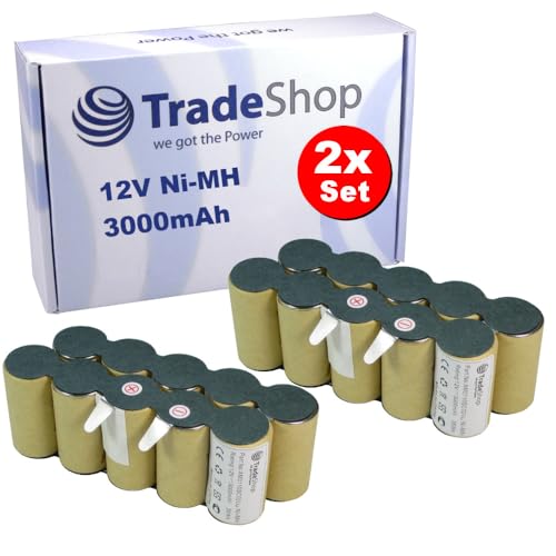 2X Trade-Shop NI-MH Akku 12V / 3000mAh kompatibel mit Gardena Rasenkanten Schere Accu V12, Teleskop Heckenschere THS 42, Rasenschere RL20 RL10 RS10 2X Trade-Shop NI-MH Akku 12V / 3000mAh kompatibel mit Gardena Rasenkanten Schere Accu V12, Teleskop Heckenschere THS 42, Rasenschere RL20 RL10 RS10 von Trade-Shop