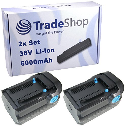 2X Trade-Shop Premium Li-Ion Akku 36V / 6000mAh ersetzt Hilti ersetzt B36 B36/3.9 B36V 2203932 418009 für Bohrhammer Schlagbohrmaschine Akkuschrauber Bohrmaschine von Trade-Shop