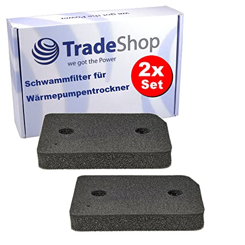2x Trade-Shop Schwammfilter/Schaumfilter/Filtermatte kompatibel mit Miele TWE620WP TWE720WP TWE727WP TWF600-20 TWF620WP TWV680WP TCR860WP TCR870WP von Trade-Shop