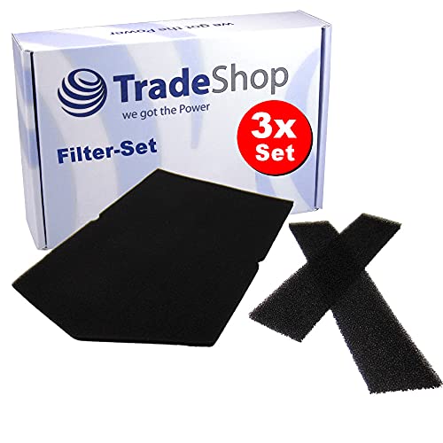 3x Filter-Set Schaumstofffilter für Miele T8967WP T9747WP EcoComfort T8997WP EcoComfort EcoCare T9767WP EcoCare EcoComfort Exclusive Edition von Trade-Shop