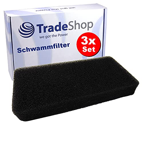 3x Schwammfilter/Schaumstoff-Filter/Schaumfilter für Gorenje D7462J D7464J D7465A++ D7465J D7560A D7560A+ D7562J D7564 D7564JR D7565J D76SY2B von Trade-Shop