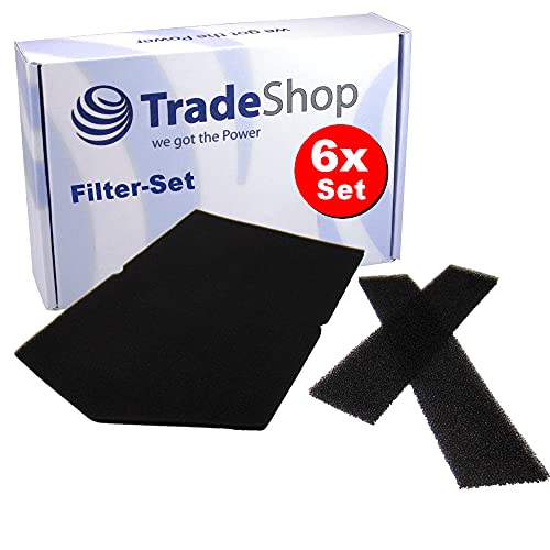 6x Filter-Set Schwammfilter/Schaumfilter/Schaumstoff-Filter für viele Miele Wäschetrockner Kondenstrockner Wärmepumpentrockner wie T8000WP EcoCare von Trade-Shop