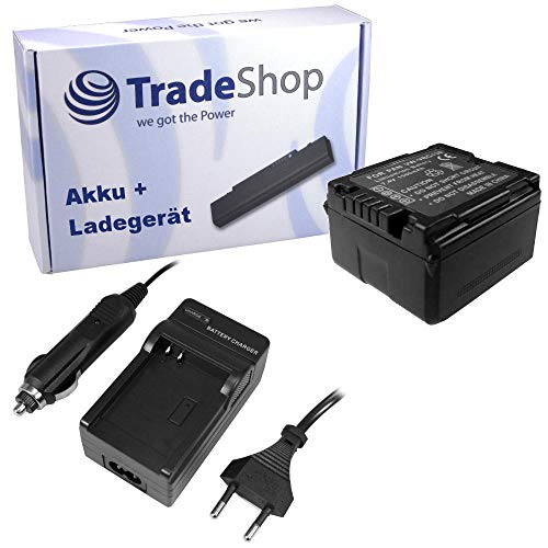 Angebot IM Set: Hochleistungs Kamera Li-Ion Akku + Akku Ladegerät mit Kfz Adapter ersetzt VW VBG070/E-K VBG130/E-K VBG260/E-K VBG-070/E-K VBG-130/E-K VBG-260/E-K für HDC-SD1 HDCSD1 HDC-SD-1 von Trade-Shop