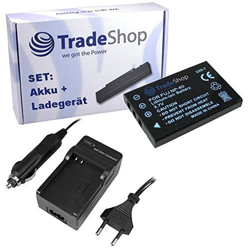 Angebot IM Set: Kamera Li-Ion Akku 1400mAh + Akku Ladegerät mit Kfz Adapter für Kodak DX-7440 DX-7590 DX-7630 P-850 P-880 Z-730 Z-7590 Z-760 ersetzt Casio NP-30 FujiFilm NP-60 Kodak KLIC-5000 von Trade-Shop