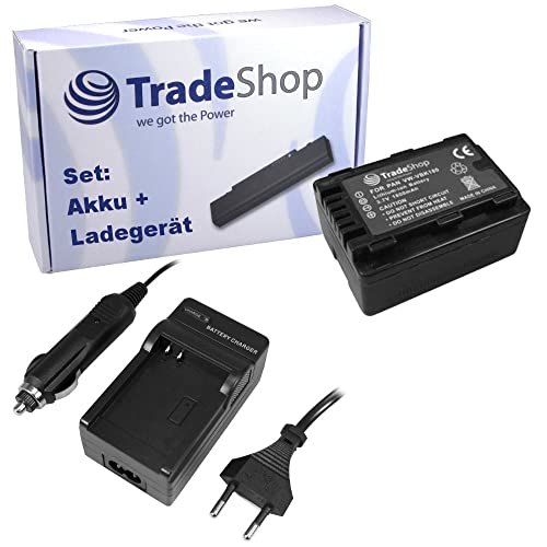 Angebot IM Set: Kamera Li-Ion Akku 1800mAh + Ladegerät mit KFZ Adapter für Panasonic HDC TM80 SDR H85 H100 T50 T70 S50 S70 HDC SD-40 SD-66 SD-80 SD-99 SDX-1 HS-60 HS-80 TM-60 TM-80 SDR H-85 von Trade-Shop