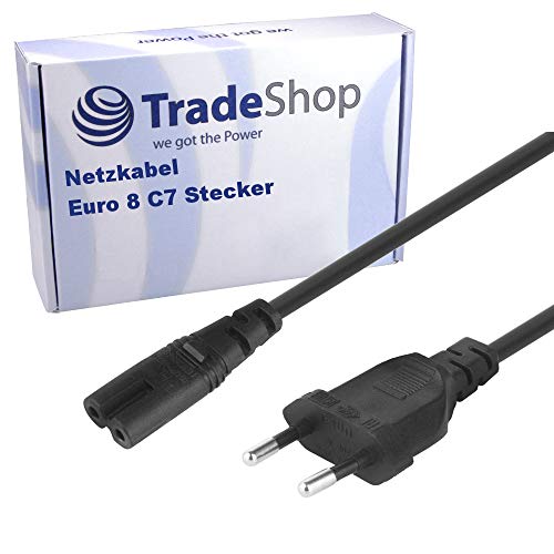 Hochwertiges Netzkabel 2-polig Euro 8 C7 Stecker 1,5m für Kleingeräte Kaltgeräte DVD-Player Radios TV Fernseher Monitore Drucker Klimaanlagen Hochwertiges Netzkabel 2-polig Euro 8 C7 Stecker 1,5m für Kleingeräte Kaltgeräte DVD-Player Radios TV Fernseher Monitore Drucker Klimaanlagen von Trade-Shop