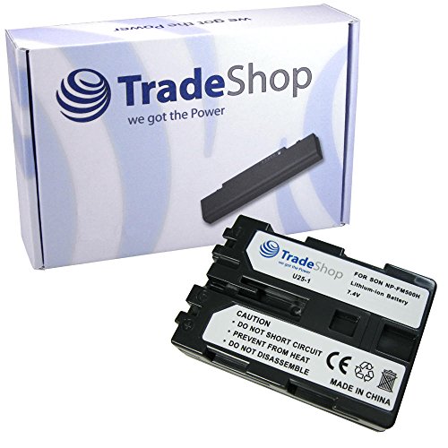 Kamera Li-Ion Akku 2000mAh kompatibel mit Sony A200 A300 A350 A500 A550 A700 A850 A-200 A-300 A-350 A-500 A-550 A-700 A-850 Alpha A900 A-900 ersetzt NP-FM500H NPFM500H NP-FM-500H von Trade-Shop