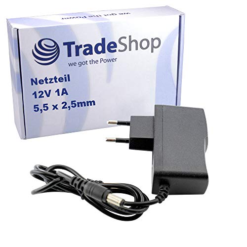 Netzteil Ladegerät Ladekabel Adapter 12V/1A 5,5mm x 2,5mm passend für T-Com Telekom Speedport W303V W502V W503V W504V W700V W701V W720V W721V W722V W900V W920V Speedport Bridge W100 W101 von Trade-Shop