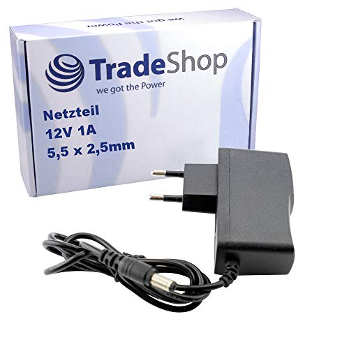 Trade-Shop 12V/1A 5,5x2,5mm Netzteil universal Stromadapter für Arduino Bauteile Spannungskonverter Internet of Things Bauteile Sensor Module von Trade-Shop
