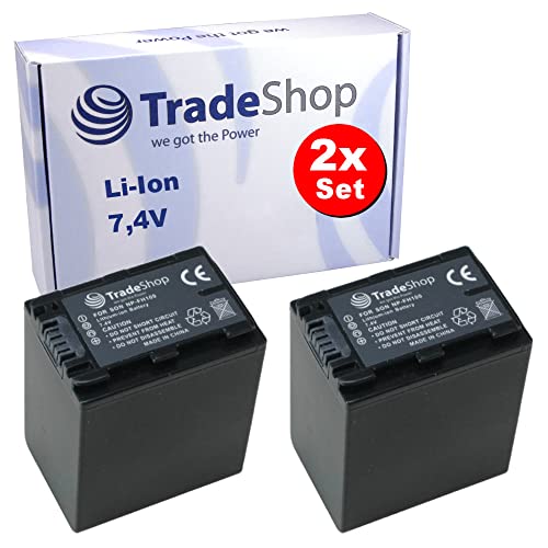 Trade-Shop 2X Kamera Li-Ion Akku 2000mAh für Sony DCR-DVD-306/E DCR-DVD-308/E DCR-DVD-310/E DCR-DVD-403/E DCR-DVD-404/E DCR-DVD-406/E DCR-DVD-405/E von Trade-Shop