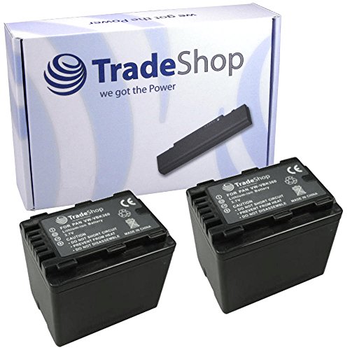 Trade-Shop 2X Premium Kamera Li-Ion Akku 3,6V / 3,7V mit Infochip ersetzt VW-VBK180 VW-VBK180-K VW-VBK180GK VW-VBK180K VW-VBK180E VW-VBK180PP VW-VBK360 VW-VBK360-K VW-VBK360GK VW-VBK-180 VW-VBK-180-K von Trade-Shop