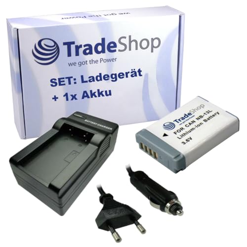 Trade-Shop 2in1 Set: Li-Ion Akku 1250mAh + LED Ladegerät inkl. Kfz-Ladekabel kompatibel mit Canon NB-13L / Digitalkamera Digicam Videokamera Trade-Shop 2in1 Set: Li-Ion Akku 1250mAh + LED Ladegerät inkl. Kfz-Ladekabel kompatibel mit Canon NB-13L / Digitalkamera Digicam Videokamera von Trade-Shop