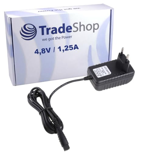 Trade-Shop 4,8V 1250mA Netzteil Ladekabel kompatibel mit Panasonic ES-LV9CX ES-LV9N ES-LV9O ES-LV9Q ersetzt RE7-87 WESLT6NK7664 / Rasierer Zubehör von Trade-Shop