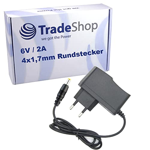 Trade-Shop 6V 2A Netzteil/Ladegerät/Ladekabel kompatibel mit Omron Epson Grundig Delphi ICOM Blutdruckmessgerät Etikettendrucker Funkgerät Trade-Shop 6V 2A Netzteil/Ladegerät/Ladekabel kompatibel mit Omron Epson Grundig Delphi ICOM Blutdruckmessgerät Etikettendrucker Funkgerät von Trade-Shop