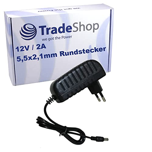 Trade-Shop AC Netzteil kompatibel mit Brother P-Touch H500, P750W Beschriftungsgerät, DC 12V, 2.0A von Trade-Shop