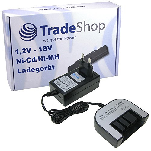 Trade-Shop Akku Ladegerät (1,2V-18V) kompatibel mit Black & Decker CL14, CS143, CS144B, EPC148, GC1440-AR, GC1440-B2, GC1440-B2C, GC1440-B3, GC1440-BR von Trade-Shop
