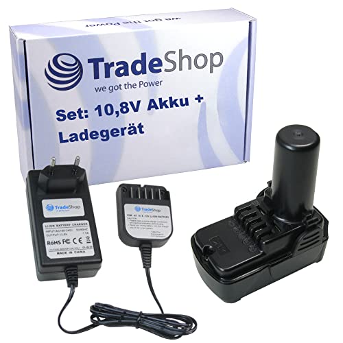 Trade-Shop Akku Ladegerät + Li-Ion Akku 10,8V 2000mAh für Hitachi WH10DCL WH10DL WH10DFL CG10DL CH10DL / Schlagschrauber Grastrimmer Heckenschere Trade-Shop Akku Ladegerät + Li-Ion Akku 10,8V 2000mAh für Hitachi WH10DCL WH10DL WH10DFL CG10DL CH10DL / Schlagschrauber Grastrimmer Heckenschere von Trade-Shop