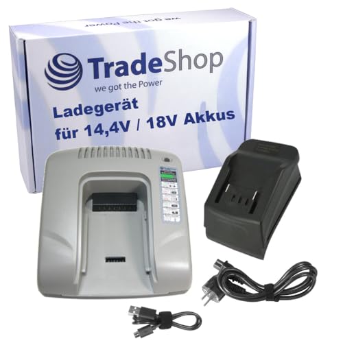 Trade-Shop Akku Ladegerät 14,4V-18V Li-Ion mit USB kompatibel mit Metabo BS 14.4 6.02105.50 6.02105.51, BS 14.4 Li, BS 14.4 LT Compact 6.02137.55 Trade-Shop Akku Ladegerät 14,4V-18V Li-Ion mit USB kompatibel mit Metabo BS 14.4 6.02105.50 6.02105.51, BS 14.4 Li, BS 14.4 LT Compact 6.02137.55 von Trade-Shop