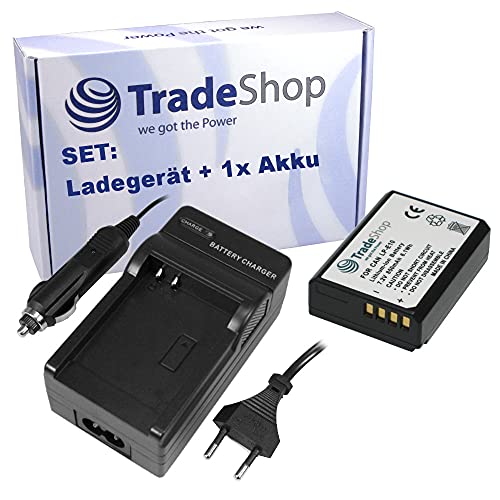 Trade-Shop Akku ersetzt Canon LP-E10 850mAh + Ladegerät für Canon EOS 1100D 1200D 1300D 2000D 4000D USB von Trade-Shop