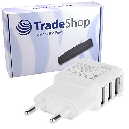 Trade-Shop Ersatz für Mini 3-Fach Mehrfachsteckdose HTC Desire 10 Lifestyle 628 650 One A9s X10 USB Universal Netzteil Reiseadapter Netzstecker Stecker 220V Ladegerät USB-Adapter Flach Trade-Shop Ersatz für Mini 3-Fach Mehrfachsteckdose HTC Desire 10 Lifestyle 628 650 One A9s X10 USB Universal Netzteil Reiseadapter Netzstecker Stecker 220V Ladegerät USB-Adapter Flach von Trade-Shop