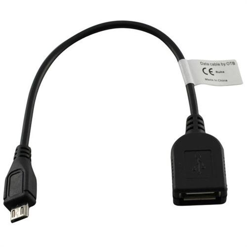 Trade-Shop Ersatz für OTG Adapter Caterpillar Cat S30 S40 S60 Cubot Cheetahphone Dinosaur H1 H2 Max P11 Rainbow Kabel Schwarz Micro-USB (On-The-Go Adapterkabel Micro A Stecker auf USB B Buchse) von Trade-Shop