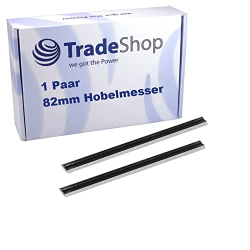 Trade-Shop Hobelmesser Wendemesser Ersatzmesser (2 Stück) kompatibel mit Bosch Makita Ferm Freud Casals Skil Wolf Kango Peugeot Elektrohobel, HSS 82mm von Trade-Shop