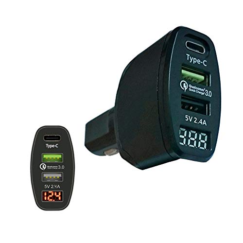 KFZ-Ladegerät Adapter Ladekabel Netzteil 2.4A LED-Display Schnellladung Universal Auto-Ladegerät Quick Charge 3.0 USB Typ C Spannungsregler KFZ-Ladegerät Adapter Ladekabel Netzteil 2.4A LED-Display Schnellladung Universal Auto-Ladegerät Quick Charge 3.0 USB Typ C Spannungsregler von Trade-Shop