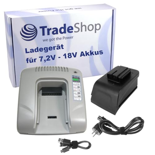 Trade-Shop Ladegerät 7,2V-18V mit USB kompatibel mit Milwaukee LokTor PN 14.4 Power Plus, PPS14.4 Power Plus, PSG 14.4 Power Plus, PSM 14.4 Power Plus Trade-Shop Ladegerät 7,2V-18V mit USB kompatibel mit Milwaukee LokTor PN 14.4 Power Plus, PPS14.4 Power Plus, PSG 14.4 Power Plus, PSM 14.4 Power Plus von Trade-Shop